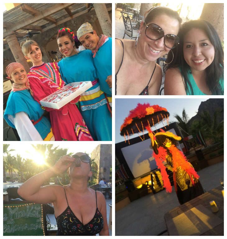 Images of night time activities at Villa del Palmar Loreto. 