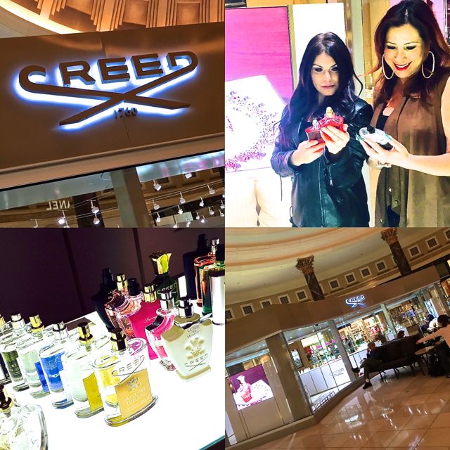 Woman shopping in the Creed store at the Las Vegas Forum Shops.