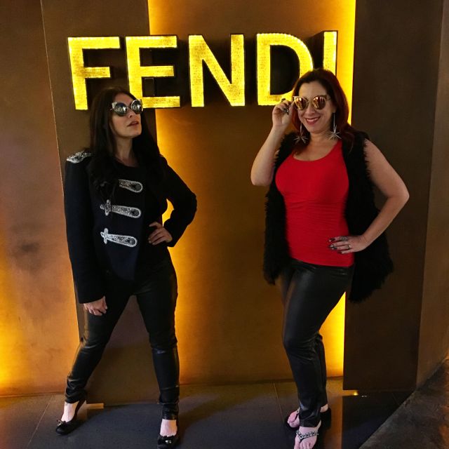 Two women in front of the Fendi store at The Forum Shops at Caesars Palace.