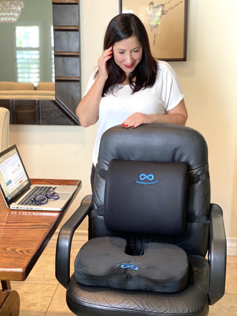 I recently discovered fabulous lumbar back and seat cushions that make my office chair incredibly supportive and comfortable